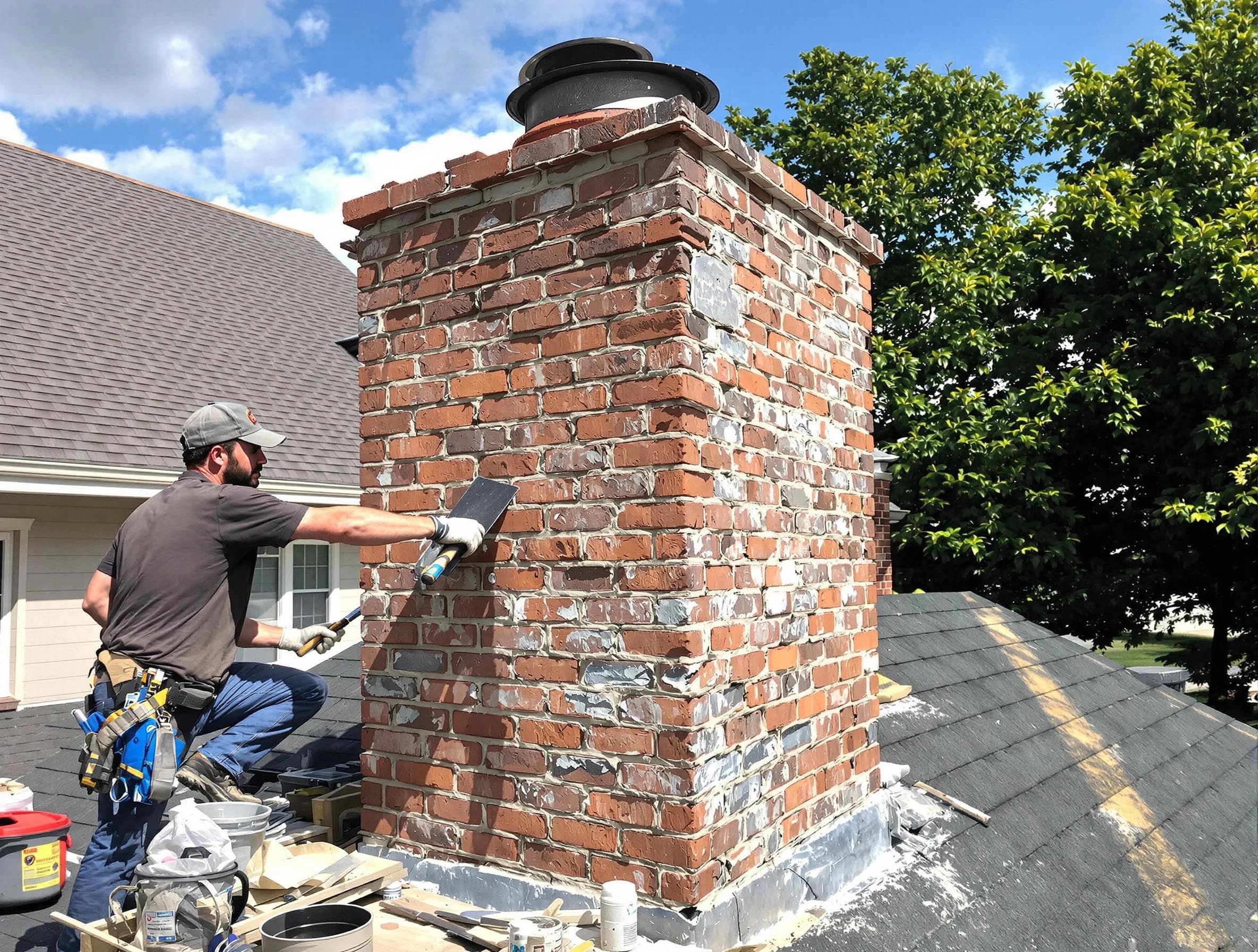 Completed chimney rebuild by Layton Chimney Sweep in Layton, UT