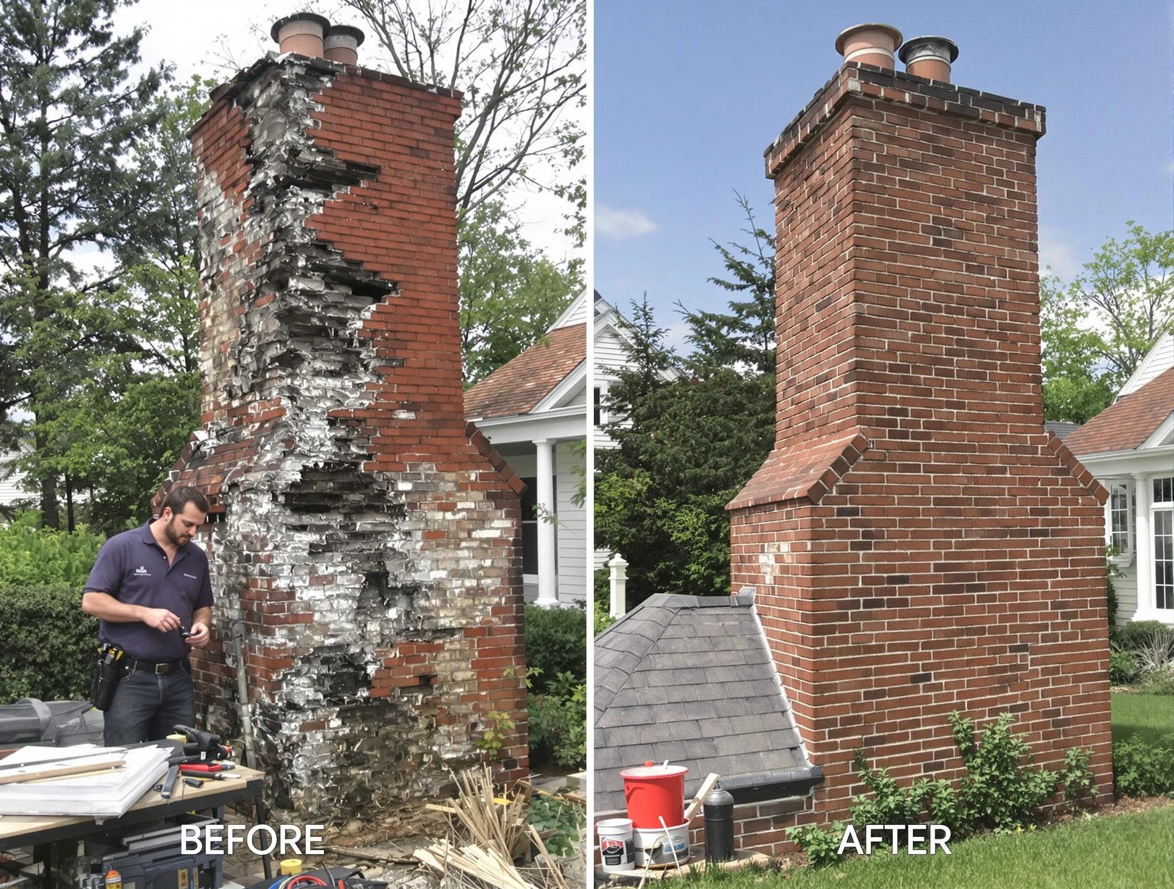 Layton Chimney Sweep performing a full chimney restoration in Layton, UT