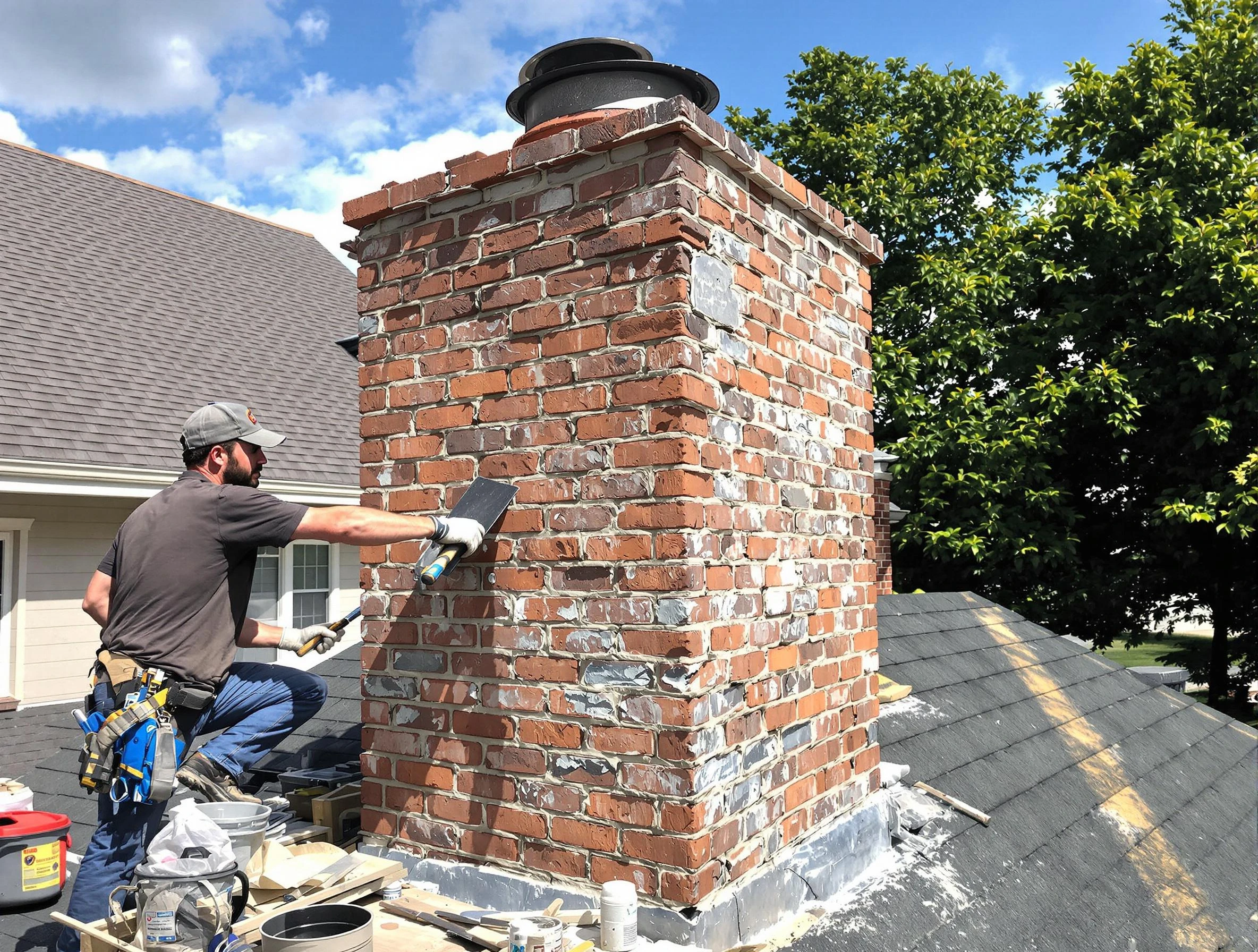 Completed chimney rebuild by Layton Chimney Sweep in Layton, UT