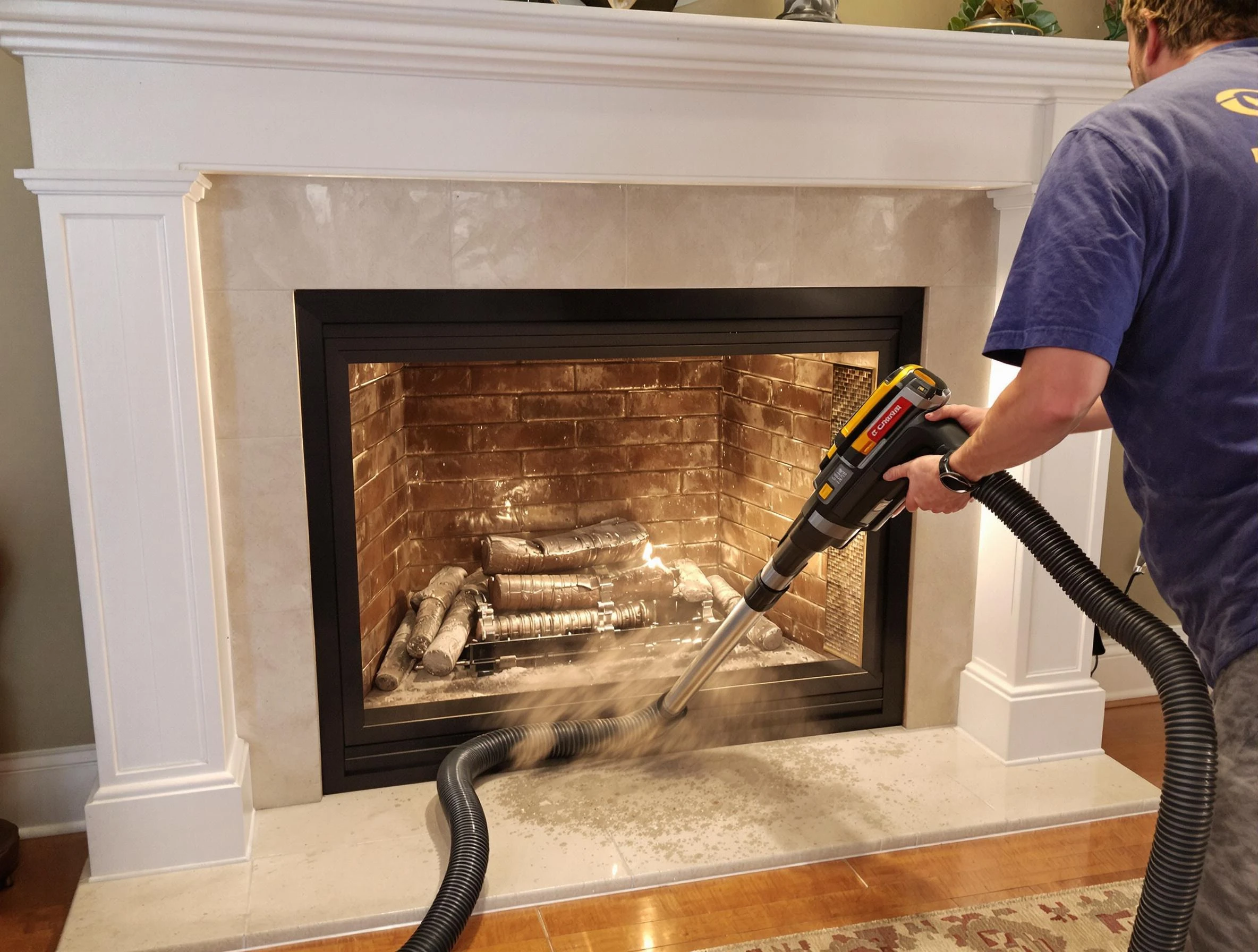 Fireplace cleaning performed by Layton Chimney Sweep in Layton, UT